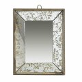 Homeroots 12 in. Rectangle Wall Mounted Vintage Style Glass Frame Accent Mirror, Silver 484981
